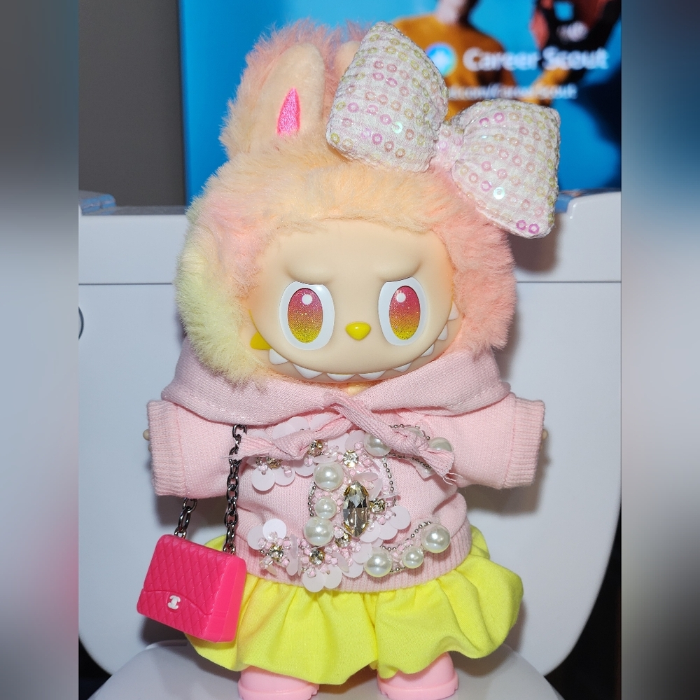 Fits Labubu Clothes Pink And Yellow